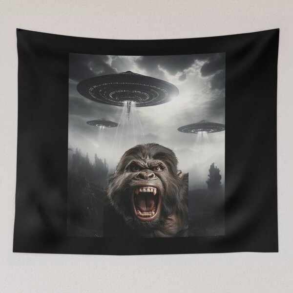 Item preview, Gorilla Selfie with UFOs designed and sold by Master-Print.