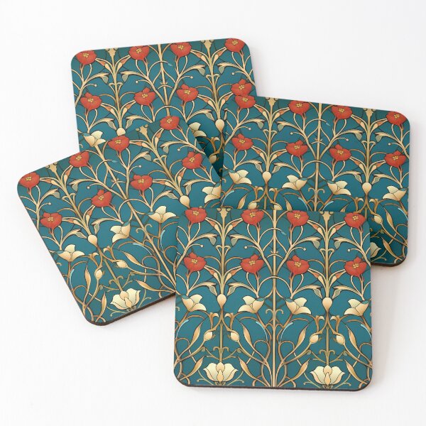 Item preview, Art Deco Nouveau Inspired Floral Tapestry designed and sold by digitalvintage.