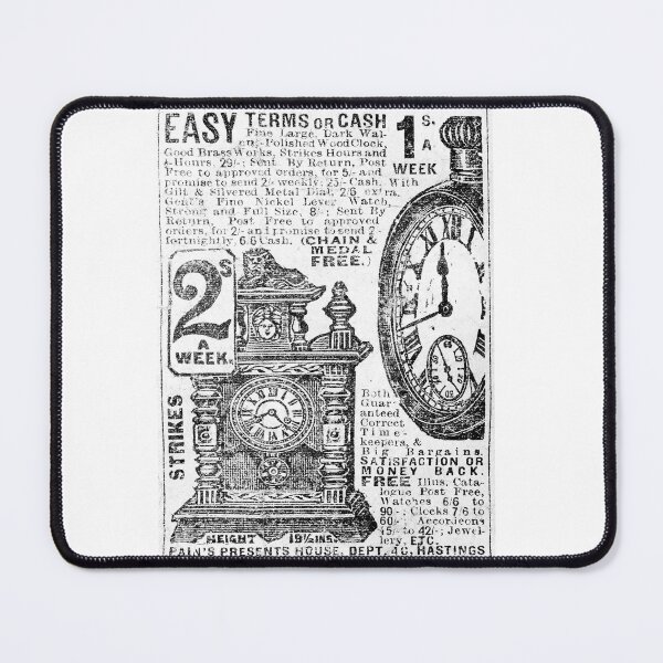 Item preview, Clock Advertisement, restored newspaper print from 1890 designed and sold by JonDelorme.