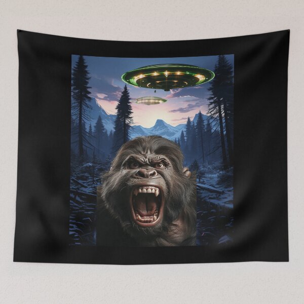 Item preview, Monkey Selfie with UFOs designed and sold by Master-Print.