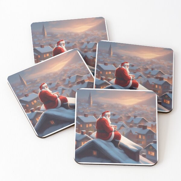 Item preview, MERRY CHRISTMAS - Santa meditating above the city designed and sold by ChezVirge.