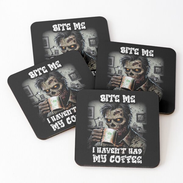 Item preview, Bite Me - I Havent Had My Coffee Vintage Zombie  Art  designed and sold by SRZT.