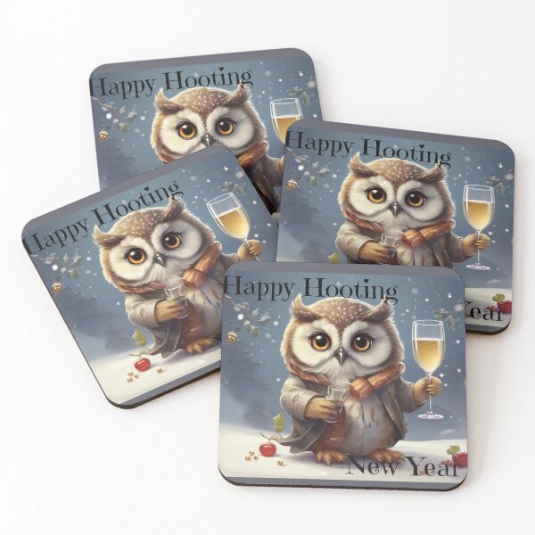 Item preview, Happy Hooting New Year Owl designed and sold by T-shirtMill.