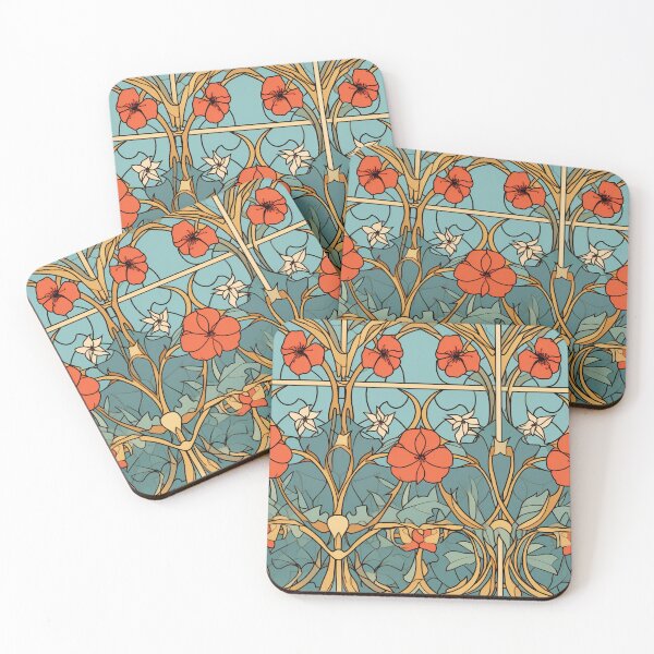 Item preview, Art Deco Nouveau Inspired Floral Tapestry designed and sold by digitalvintage.