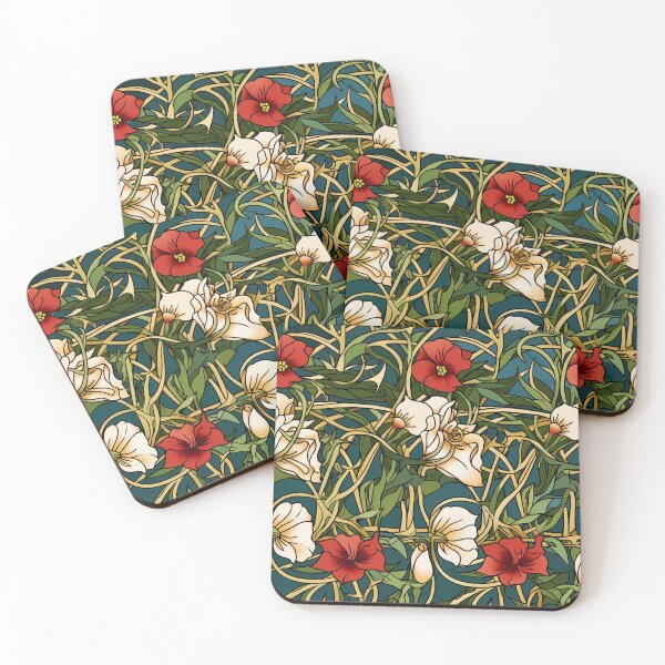 Item preview, Art Deco Nouveau Inspired Floral Tapestry designed and sold by digitalvintage.