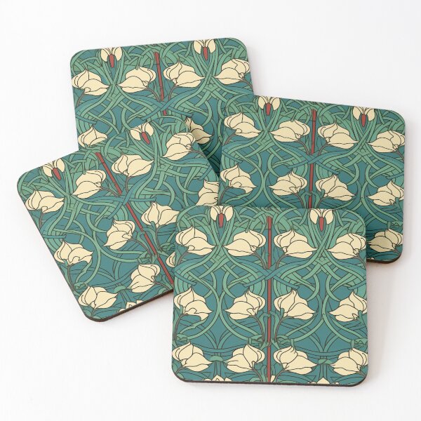 Item preview, Art Deco Nouveau Inspired Floral Tapestry designed and sold by digitalvintage.