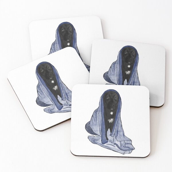 Item preview, Sleepy cute dog black labrador with blanket designed and sold by DesignAleks.