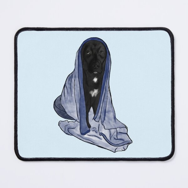 Item preview, Sleepy cute dog black labrador with blanket designed and sold by DesignAleks.