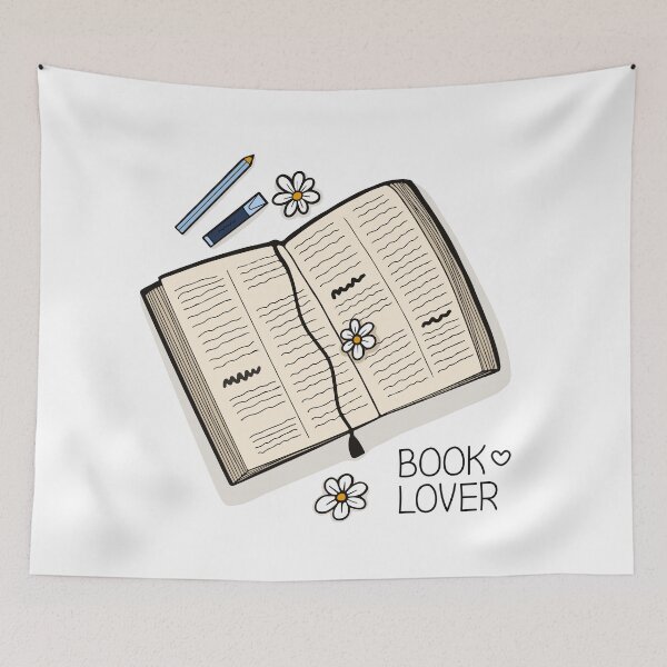 Item preview, Book lover. Book with flowers, pencil and text marker designed and sold by OlyaMolli.