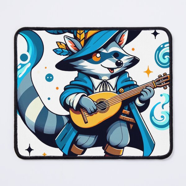 Item preview, Melodic Raccoon Bard - Strummer of Tales designed and sold by dungeonwarriors.