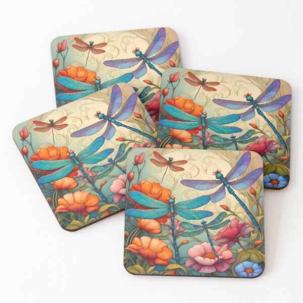 Item preview, Libélulas en el romántico jardín Ninfa designed and sold by Glimmersmith.