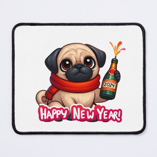 Item preview, Pug Poppin': Cheers to a Pawsitively Happy New Year! designed and sold by EpicPaws.