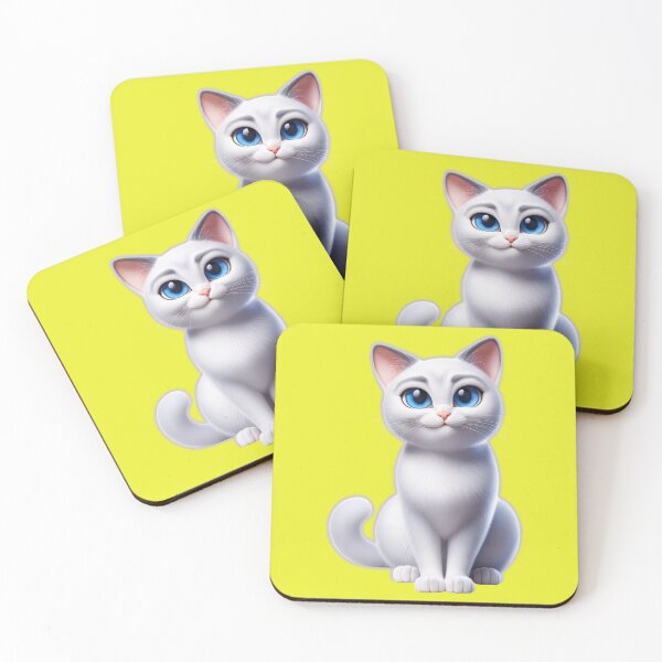Item preview, Cute Cartoon Khao Manee Kitten - Cute and Fluffy Design designed and sold by Nathalymx.