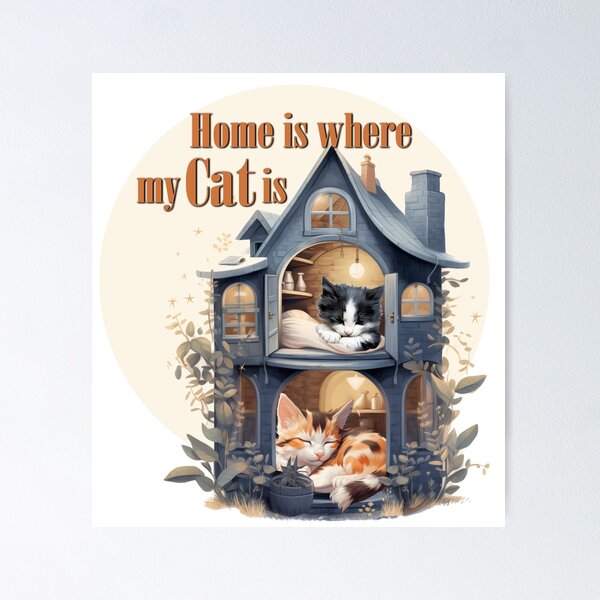Item preview, Home is where my cat is designed and sold by Whimsaurus.