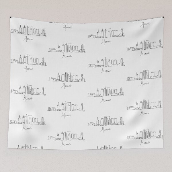 Item preview, Miami line art city skyline designed and sold by adesignworld.