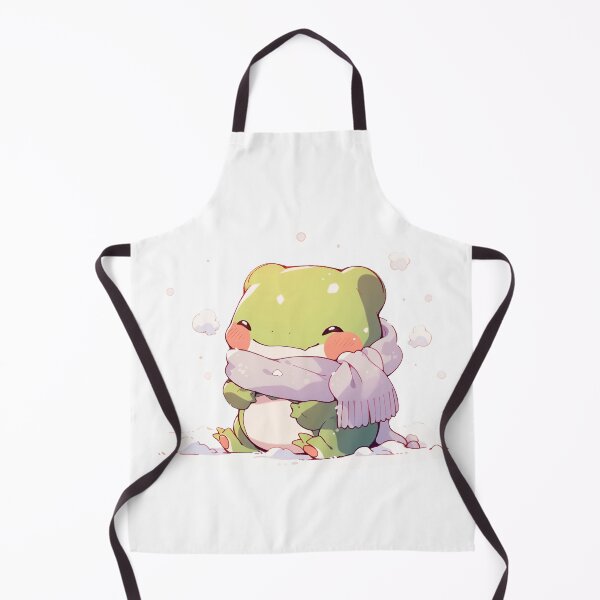 Item preview, Cute Kawaii Happy Froggy Frog Playing in the Snow designed and sold by CozyKawaiiArt.