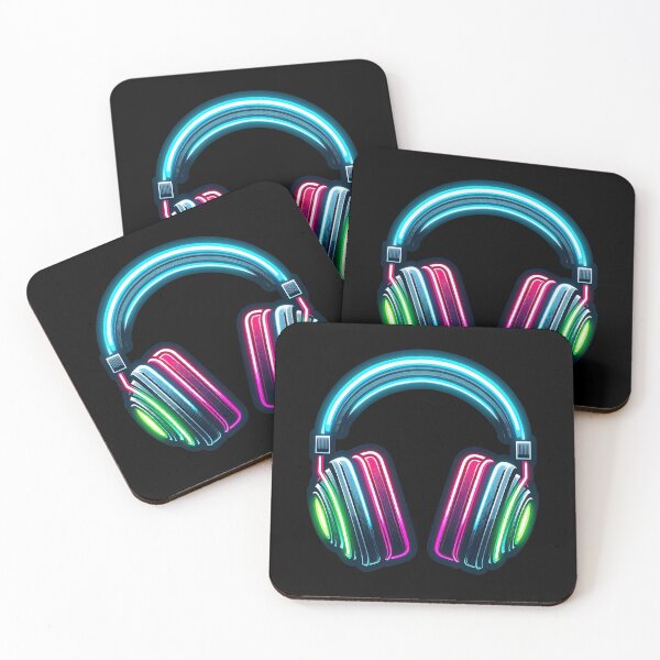 Item preview, neon headphones  designed and sold by Truck Stop One.