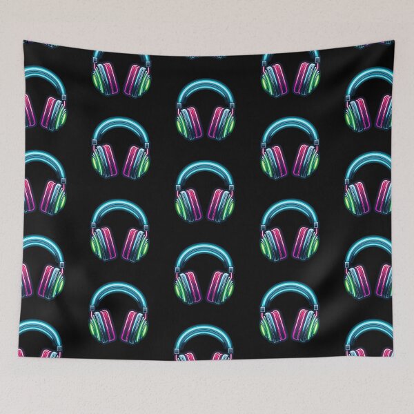Item preview, neon headphones  designed and sold by Truck Stop One.