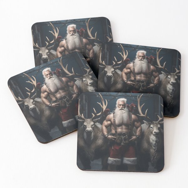 Item preview, Muscle Santa and Reindeers designed and sold by toaderbogdan88.