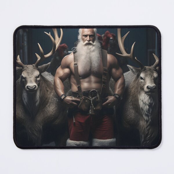 Item preview, Muscle Santa and Reindeers designed and sold by toaderbogdan88.