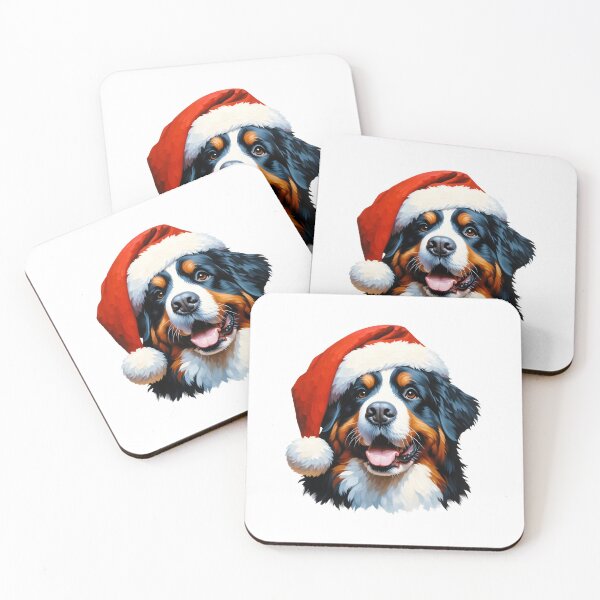 Item preview, Happy Bernese Mountain Dog with Christmas Hat Oil Painting | Merry Woofmas  designed and sold by TheMostLikely.