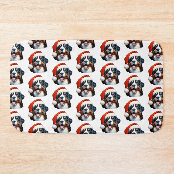 Item preview, Happy Bernese Mountain Dog with Christmas Hat Oil Painting | Merry Woofmas  designed and sold by TheMostLikely.