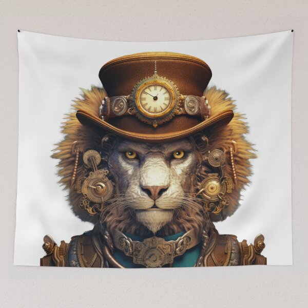 Item preview, Mechanical Mane Majesty -Steampunk Lion Art- designed and sold by lematworks.