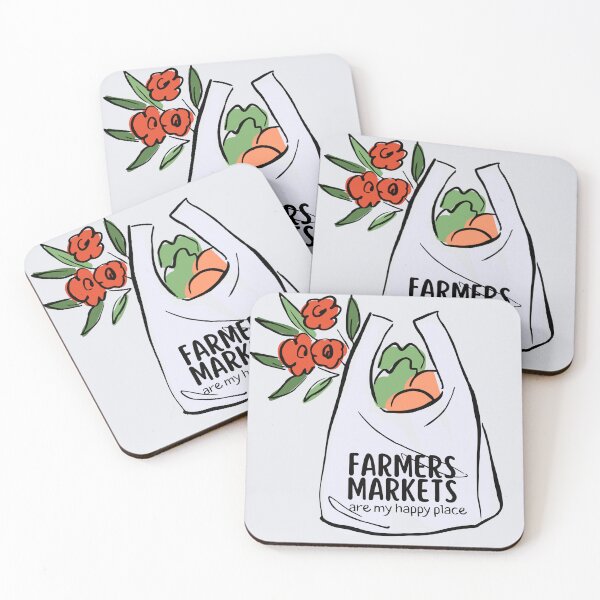 Item preview, farmers markets are my happy place designed and sold by Hannah Rosen.