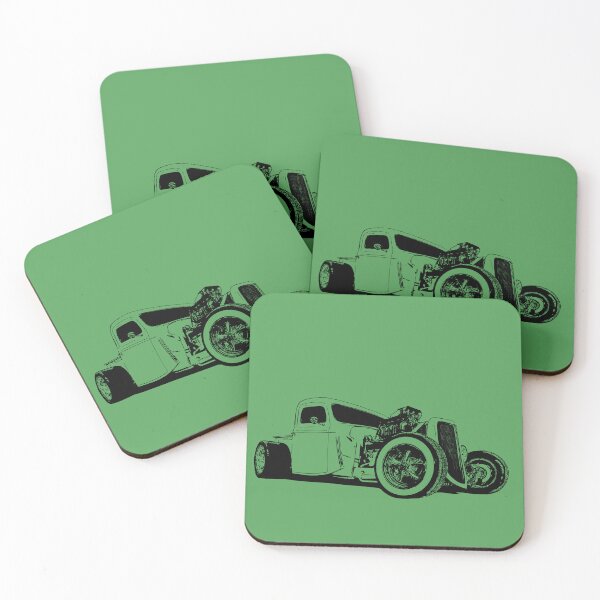 Item preview, Ford Model A Hotrod Pickup - stylized black on light background  designed and sold by mal-photography.