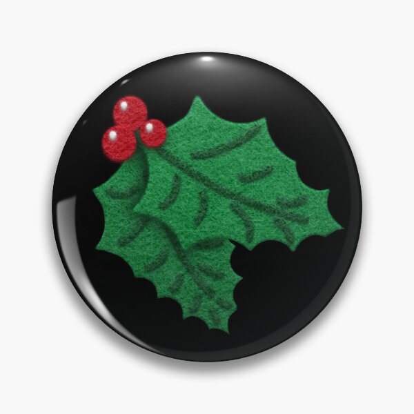 Item preview, Bright Green Holly Leaves and Red Berries Felt Look by Cherie(c)2023 designed and sold by CheriesArt.