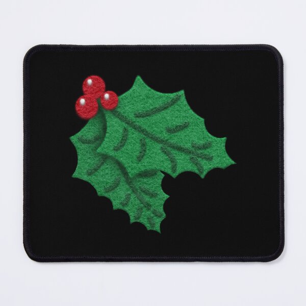 Item preview, Bright Green Holly Leaves and Red Berries Felt Look by Cherie(c)2023 designed and sold by CheriesArt.