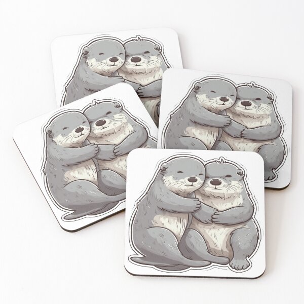 Item preview, Otters cuddling Sticker designed and sold by DaVinciDrops.