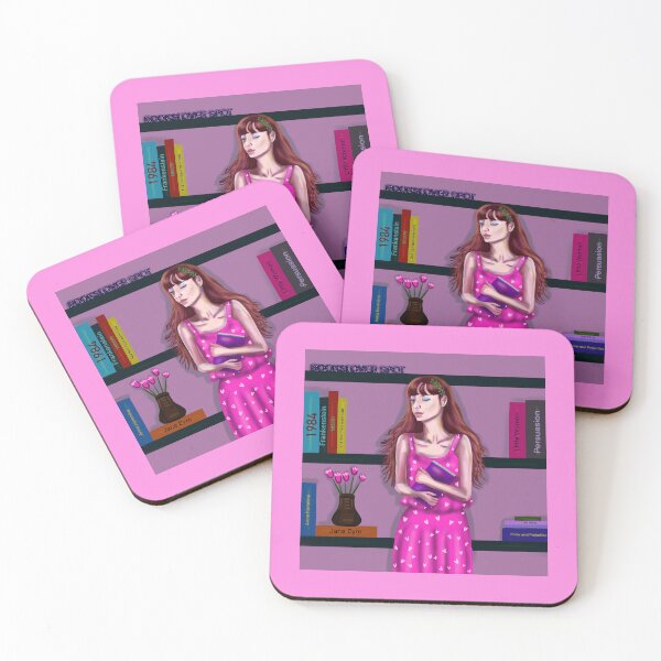 Item preview, Books lover girl with bookshelf  designed and sold by altairaleon.
