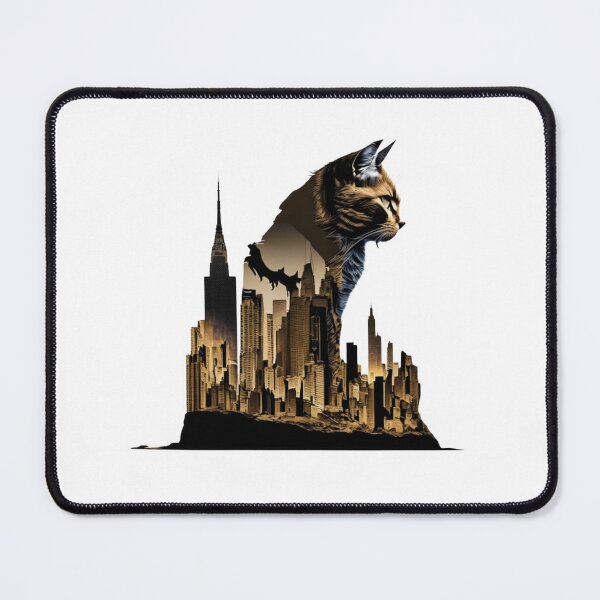 Item preview, Abstract cat city composition designed and sold by BlueGoldArt.