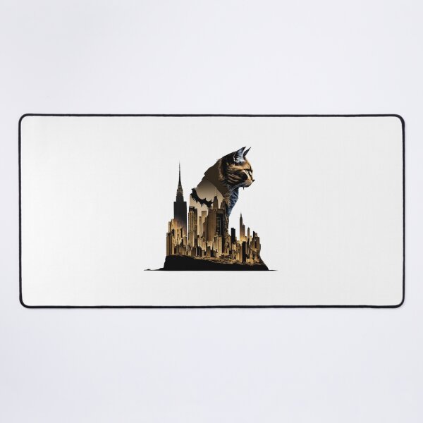 Item preview, Abstract cat city composition designed and sold by BlueGoldArt.