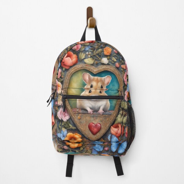 Item preview, Hamster Cameo, Hearts and Flowers Portrait designed and sold by pinkal.