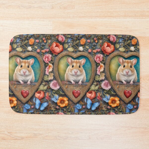 Item preview, Hamster Cameo, Hearts and Flowers Portrait designed and sold by pinkal.