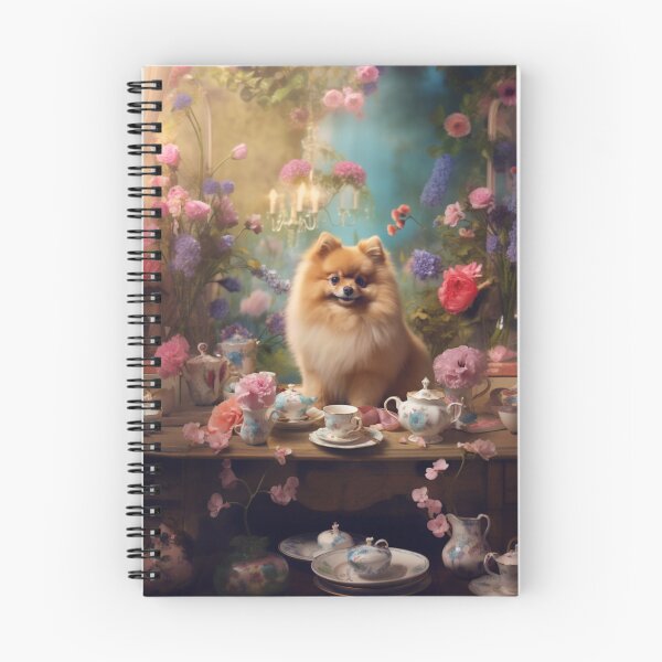 Item preview, Pomeranian floral tea party designed and sold by Justsweetdesign.