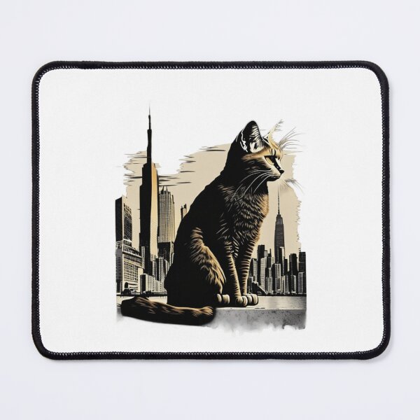 Item preview, Abstract cat city composition #2 designed and sold by BlueGoldArt.