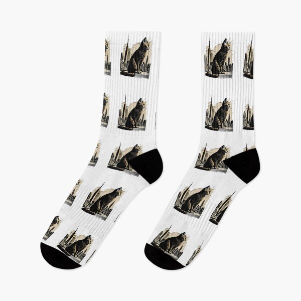 Item preview, Abstract cat city composition #2 designed and sold by BlueGoldArt.
