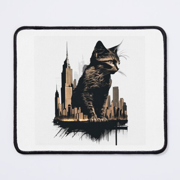 Item preview, Abstract cat city composition #3 designed and sold by BlueGoldArt.