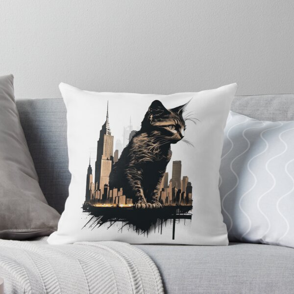 Item preview, Abstract cat city composition #3 designed and sold by BlueGoldArt.