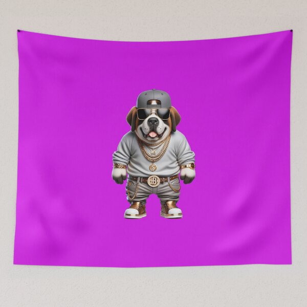 Item preview, Rhythm in the City: Cute Saint Bernard Rapper with Hip-Hop Style and Canine Attitude designed and sold by Nathalymx.