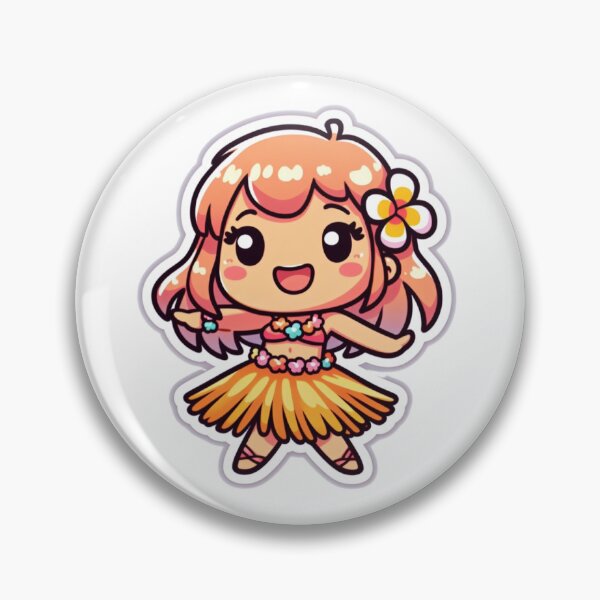 Item preview, Cute Kawaii Hawaiian Hula Girl designed and sold by StickeroozShop.