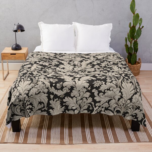 Aperçu de l'œuvre Motif Floral Art Déco Noir et Beige créée et vendue par ArDecoS.
