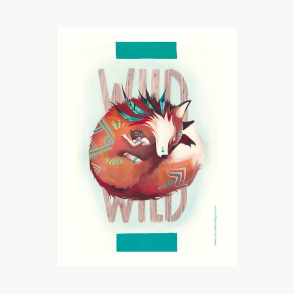 Wild Fox - le renard et la fille - illustration Impression artistique