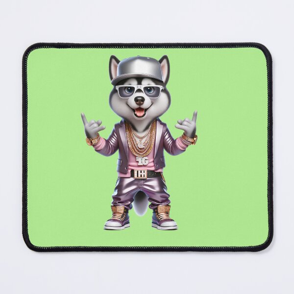 Item preview, Rhythm in the City: Cute Siberian Husky Dog Rapper with Hip-Hop Style and Canine Attitude designed and sold by Nathalymx.