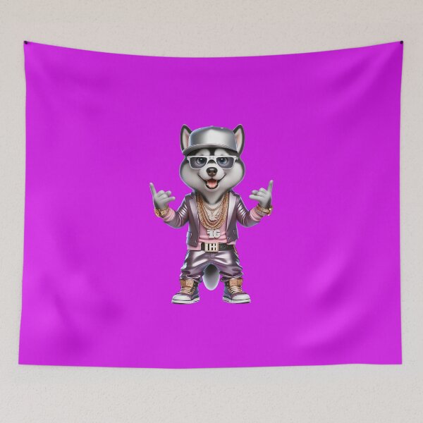Item preview, Rhythm in the City: Cute Siberian Husky Dog Rapper with Hip-Hop Style and Canine Attitude designed and sold by Nathalymx.