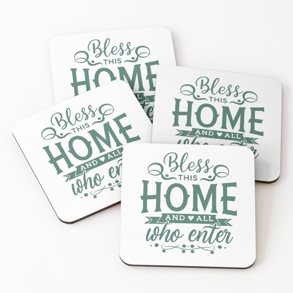 Item preview, Bless this home and all who enter /turquoise text/ designed and sold by EmeraldeaArt.