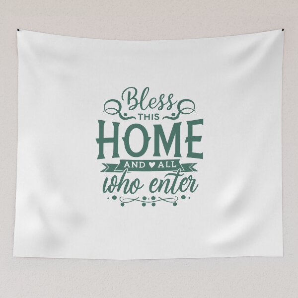 Item preview, Bless this home and all who enter /turquoise text/ designed and sold by EmeraldeaArt.